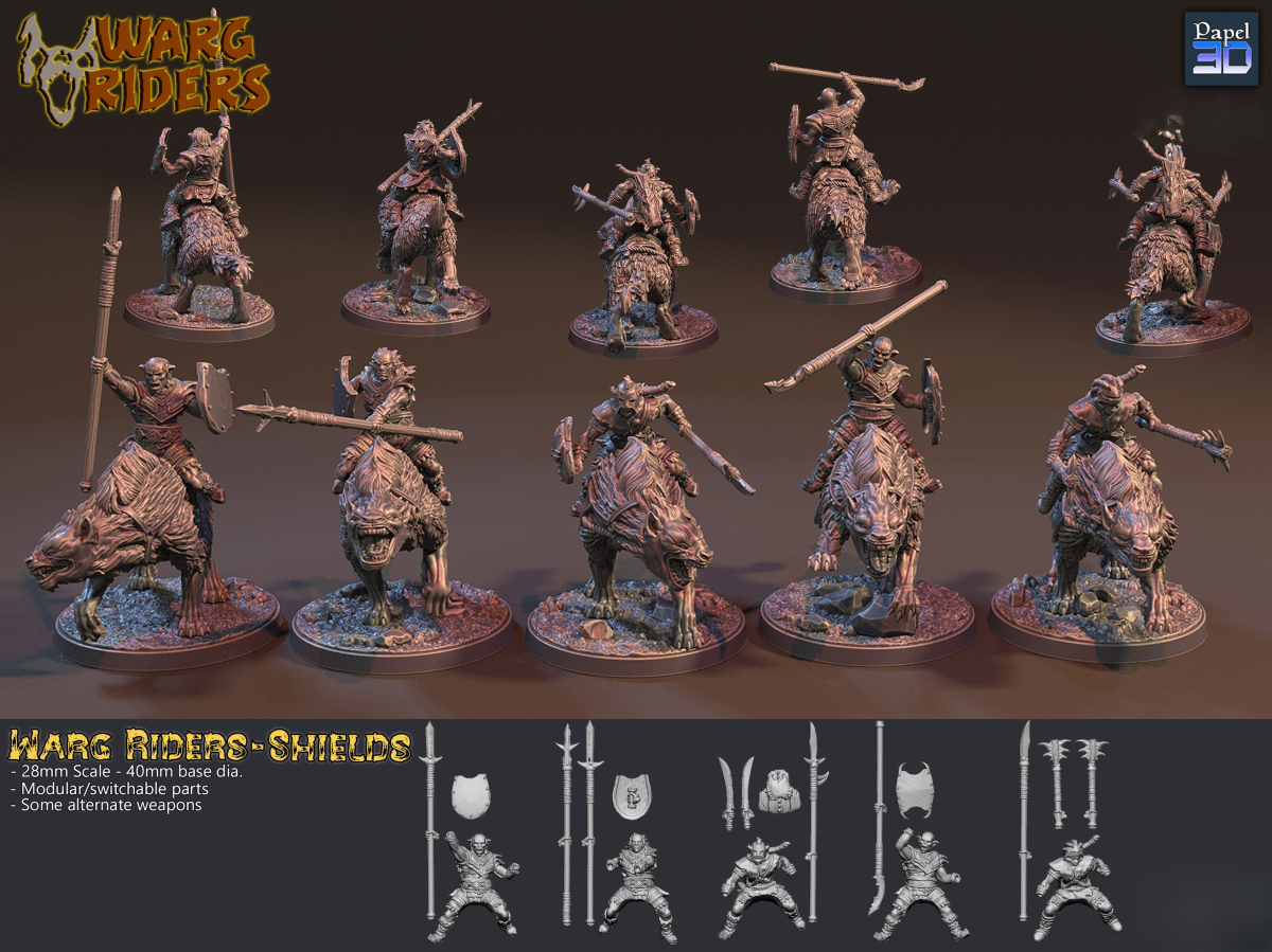 Wargreiter mit Speer/ Handwaffe